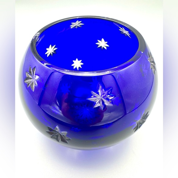 Fabergé Cobalt Blue Crystal Votive Candle Holder - Picture 2 of 8